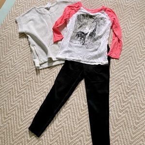 J Crew Crewcuts lot leggings, sweatshirt and top 6-7